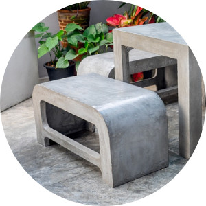 Decorative Concrete with bench